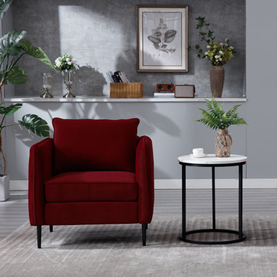 Chaise d'appoint avec 1 coussin et pieds en métal