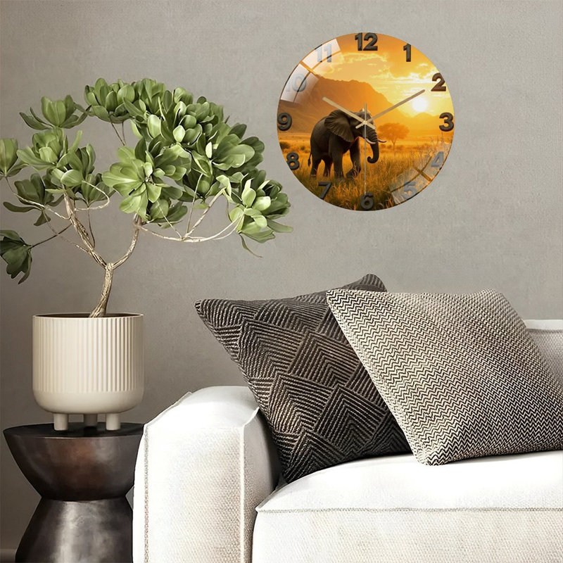 Horloge murale décorative pour éléphant 12 po