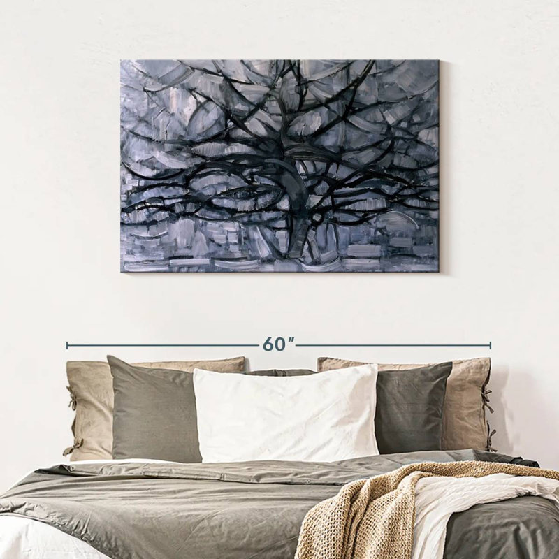 Arbre gris, H 30 po x l 45 po