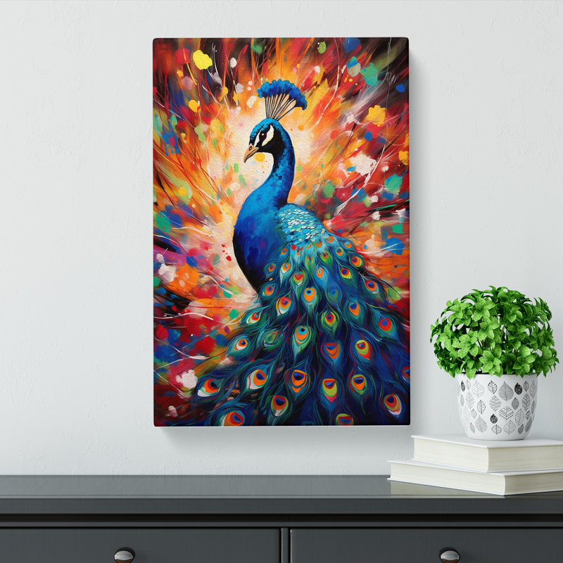Peacock Abstract No.2 - No Frame Print, 60cm H x 40cm W x 3cm D