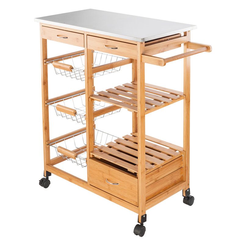 Hinckley Kitchen Cart, Stainless Steel
