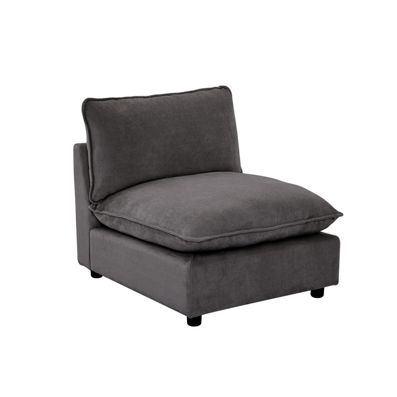 31.5" Heffernan Accent Chair Modular Sectional Sofa, Gray Chenille