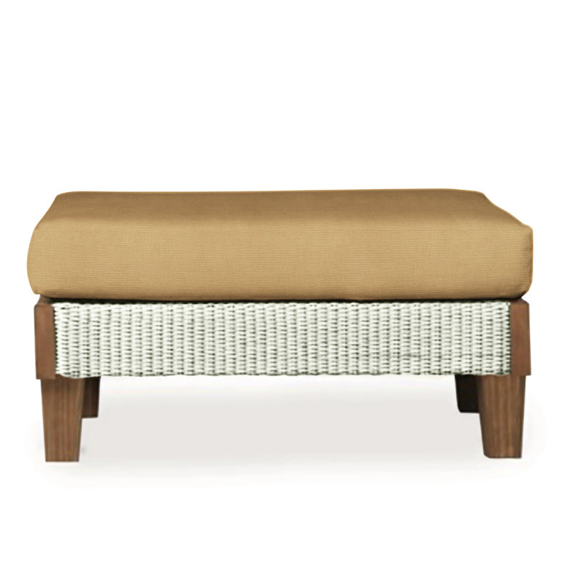 Catalina Outdoor Ottoman, Decorline Navy, Ivory