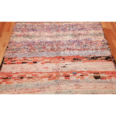 Tapis marocain à motif chiffon rétro de la collection nazmiyal 4 pi x 6 pi 5 po