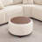 Round Storage Ottoman Upholstered Coffee Table With Removable Tray-2030470451