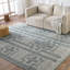 Cirus Hand Knotted Geometric Blue/ Ivory Area Rug (6''X9'')-1522370514-1508583975