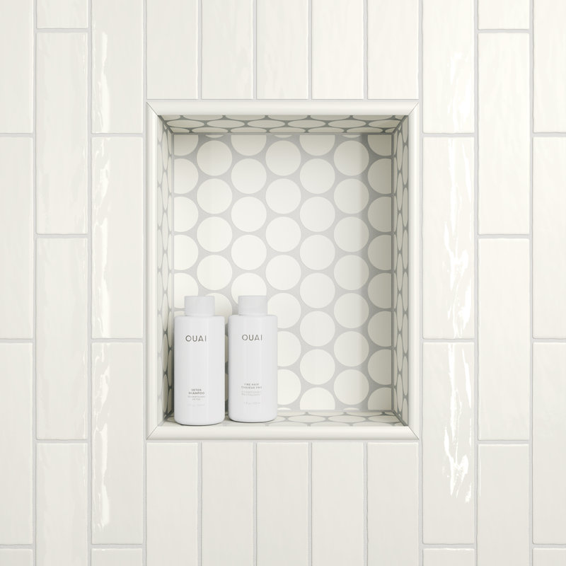 Marin 2.5" x 10" Porcelain Mosaic Wall & Floor Tile, Pearl White