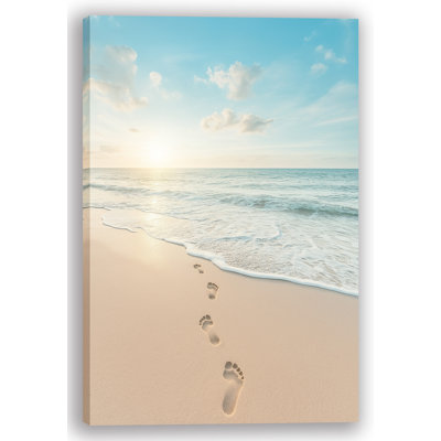 Footprints of Peace – Coastal Shoreline Canvas Wall Art