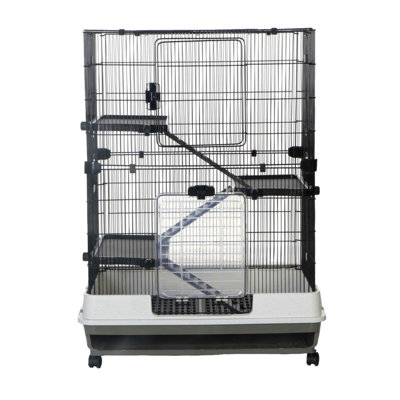 Rat, Chinchilla & Ferret Cage 80cm – Chatsworth 3-Level Grey/White |