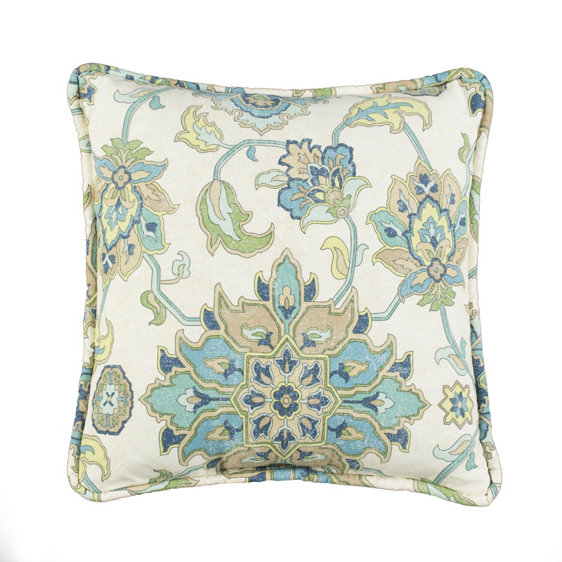 Brooklyn II Traditional Cotton Floral Square Pillow