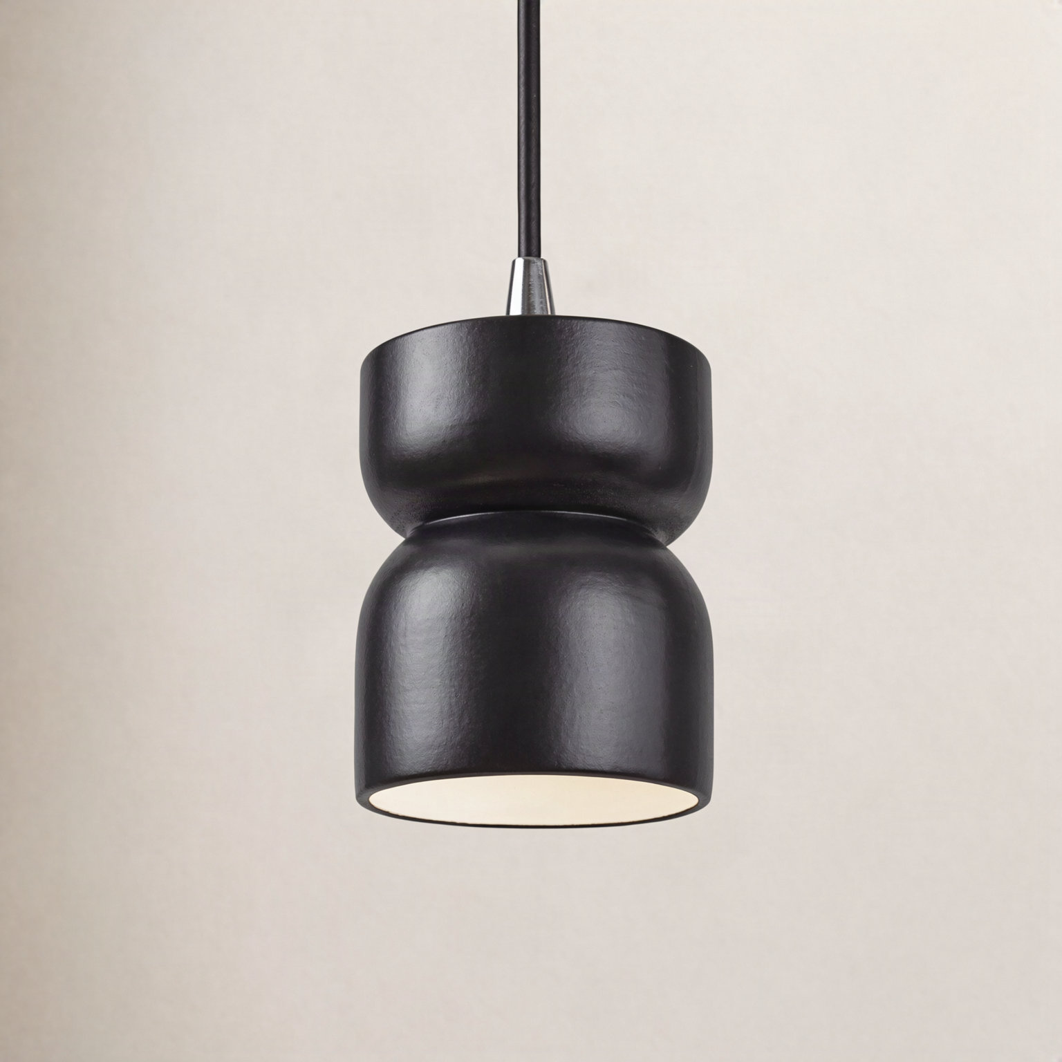 Leni Dimmable Ceramic Single Light Pendant, Antique Patina, Polished Chrome