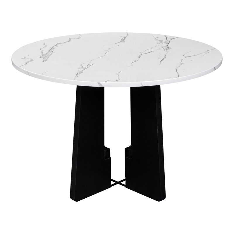 Table de salle à manger moderne, Blanc/Noir