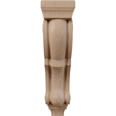 7"W x 8 1/2"D x 26"H Medium Jumbo Traditional Wood Corbel, Mahogany
