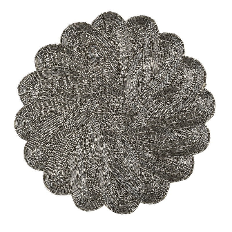 Dark Gray Braided Circular Placemat