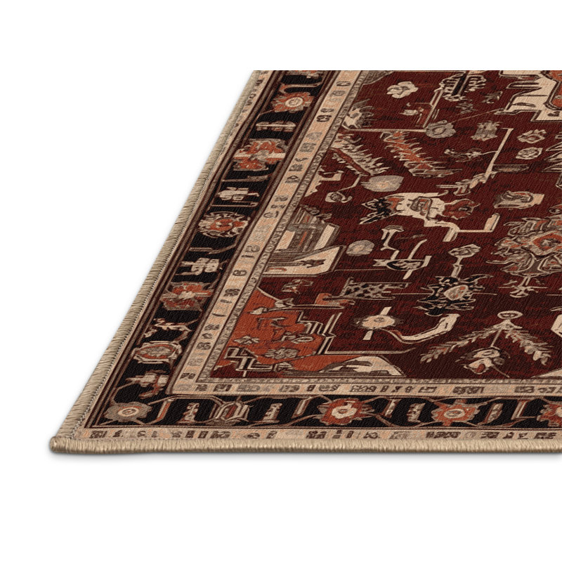 Machine Washable Turkish Brown Area Rug, Square 4'