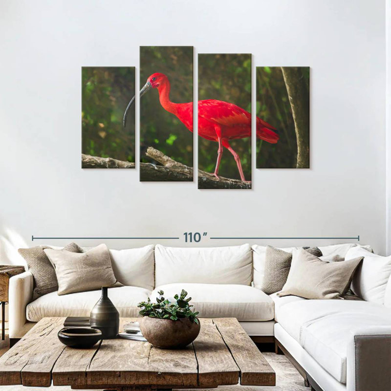 Red Ibis Bird, H 48 po x l 75 po