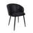 Looma Contemporary Modern Metal Vegan Leather Side Chair in Black-2084768092