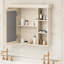 Armoire de salle de bain avec miroir 35 po x 28 po avec 6 tablettes ouvertes