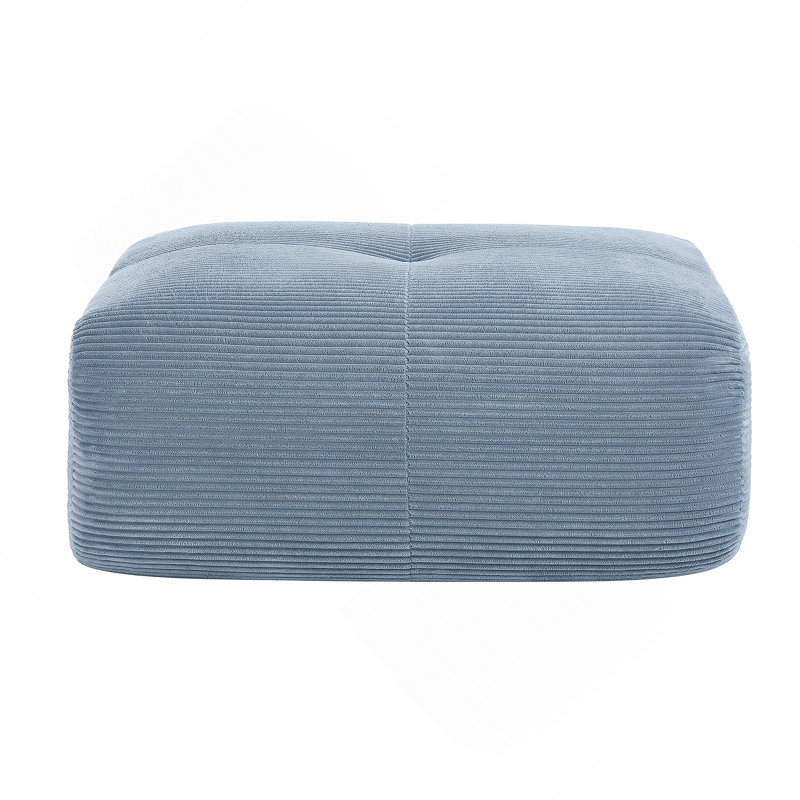 Rectangle Upholstered Ottoman For Indoor, Blue