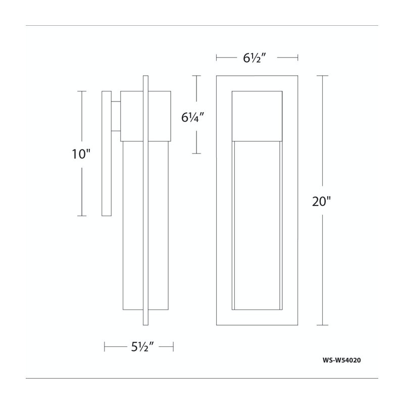 Mist 1 - Light LED Outdoor Armed Sconce, Bronze, 20" H x 6.5" W x 5.5" D