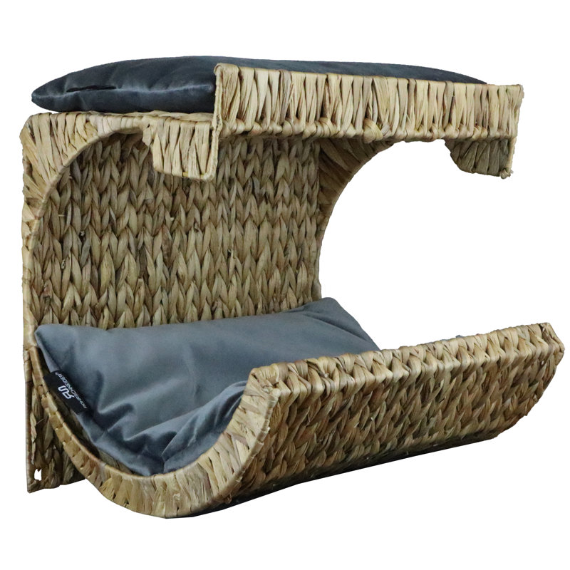 Velvet Elevated Pet Bed, Grey