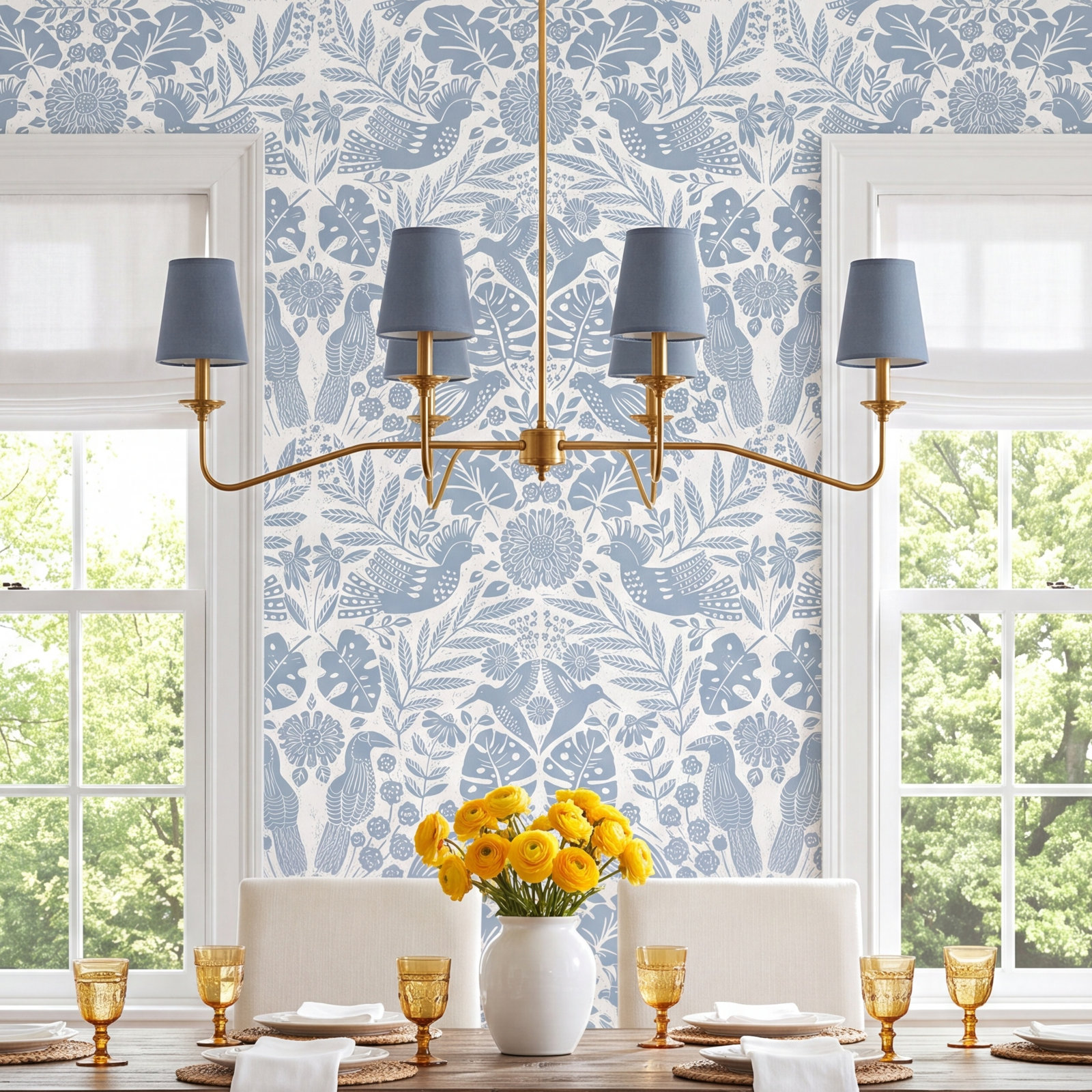 Pomona Floral Wallpaper, Blue