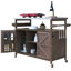 Îlot de cuisine extérieur avec armoire de rangement, plateau en acier inoxydable et support à épices pour barbecue