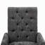 Chaise de salle à manger rembourrée en tissu de chenille, pieds courbés en bois massif, élégante chaise de salle à manger capitonnée pour salle à manger club, paquet simple-1121905627-1121905628