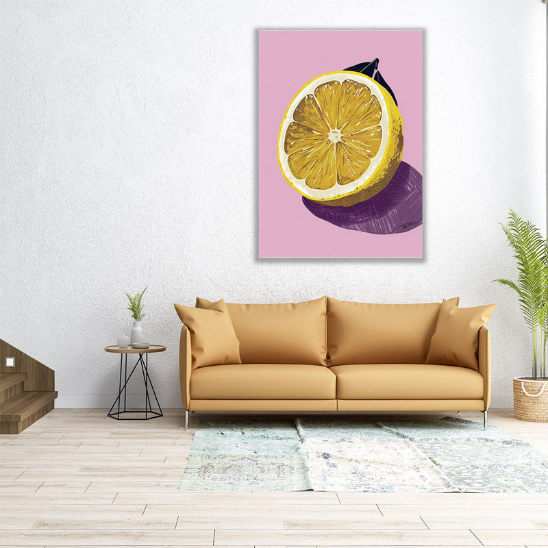 «Lemon Cut On Pink», reproduction d'art sur toile, H 24 po x l 18 po