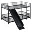  Metal Bunk Bed With Slide And Guardrails, White-1203972885-1203972882