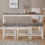 Ensemble de table de bar rustique 4 pièces avec station de recharge intégrée et tabourets de bar rembourrés de style selle-572167196
