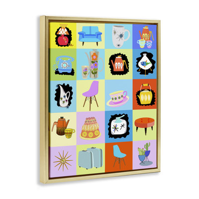 Cadre flottant rétro avec vignettes rétro, design par Lynnda Rakos