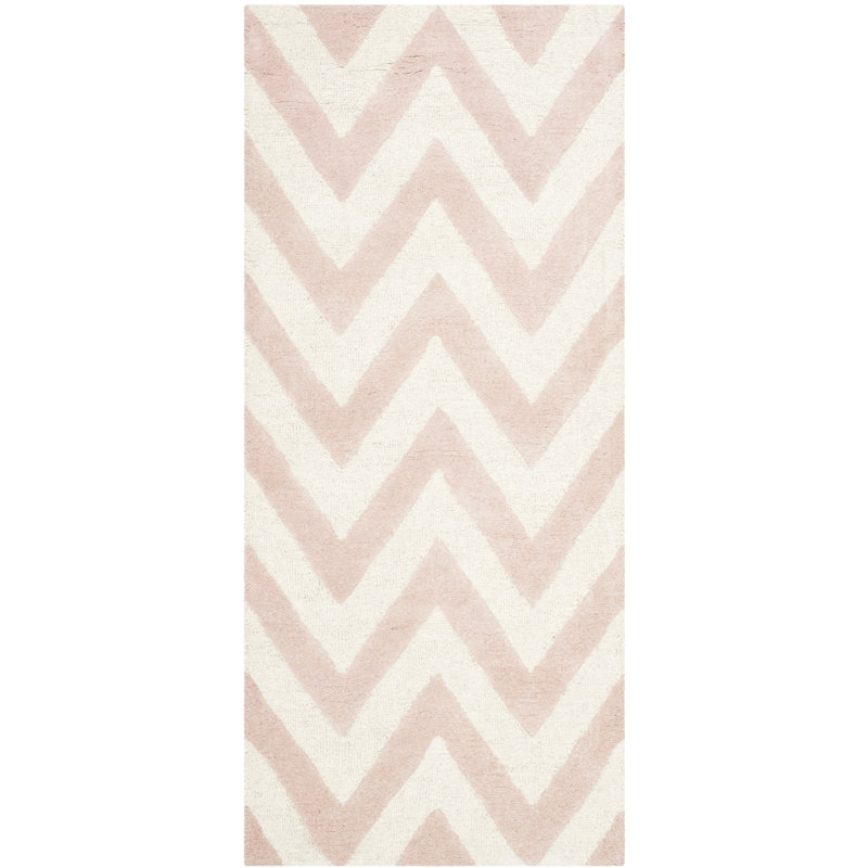 Sanyla Hand Tufted Wool Chevron Rug, Runner 2'6" x 10'