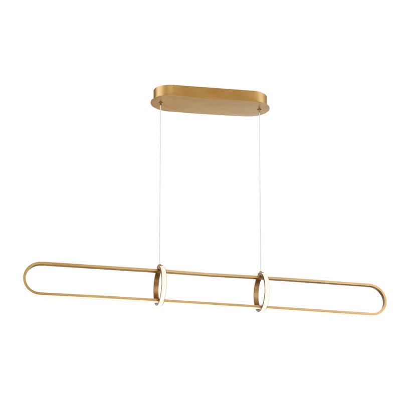 1 - Light LED Single Pendant, Satin Gold