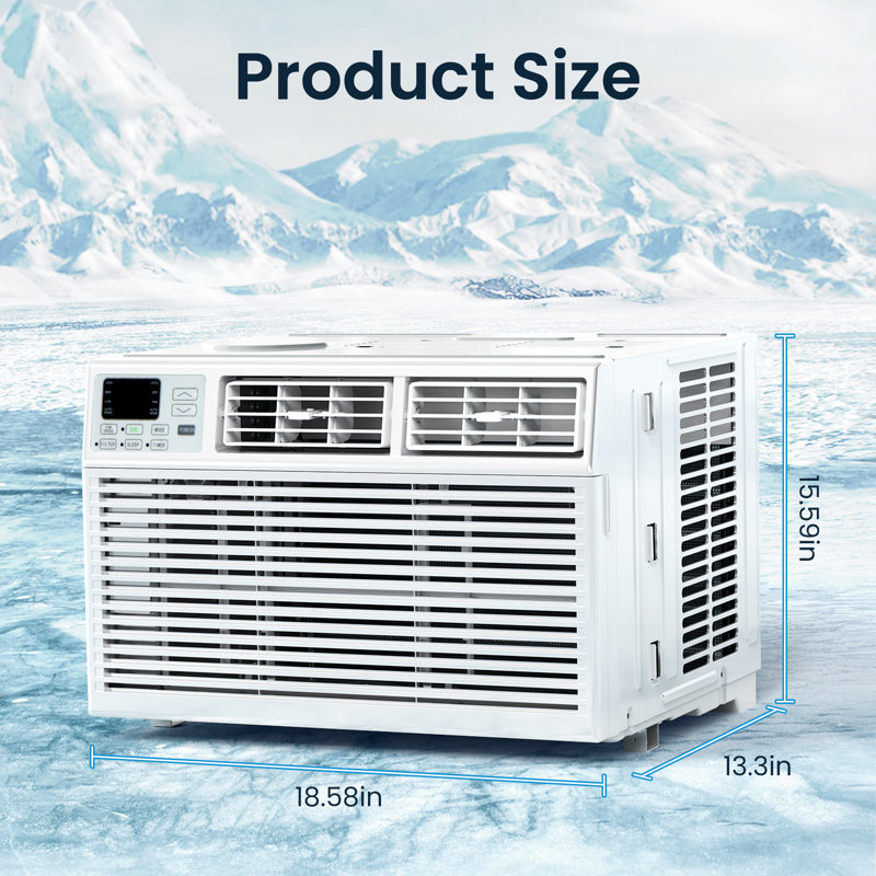 8000 Btu Window Air Conditioner,AC Window Unit Up to 350 Sq.Ft,24H Timer,Remote Control,Easy Install,Air Conditioner for Bedroom,Living Room,Office