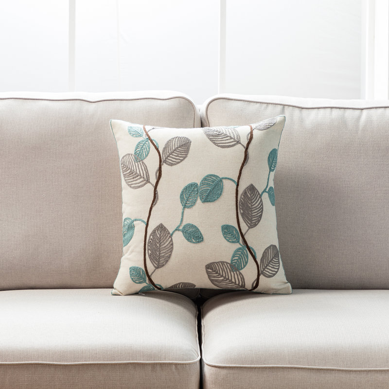 Housse et insert de coussin décoratif Leaf - ensemble de 2, Brun, Polyester / bourre de polyester