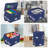File Box Fireproof Document Box With Lock,File Storage Organizer Box With Insert Pocket,Collapsible Portable File Box Home Office File Cabinet With Handle For Hanging Letter/Legal Folder,Blue