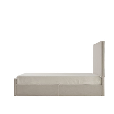 Lit tapissier Stephanie, double, toile ivoire