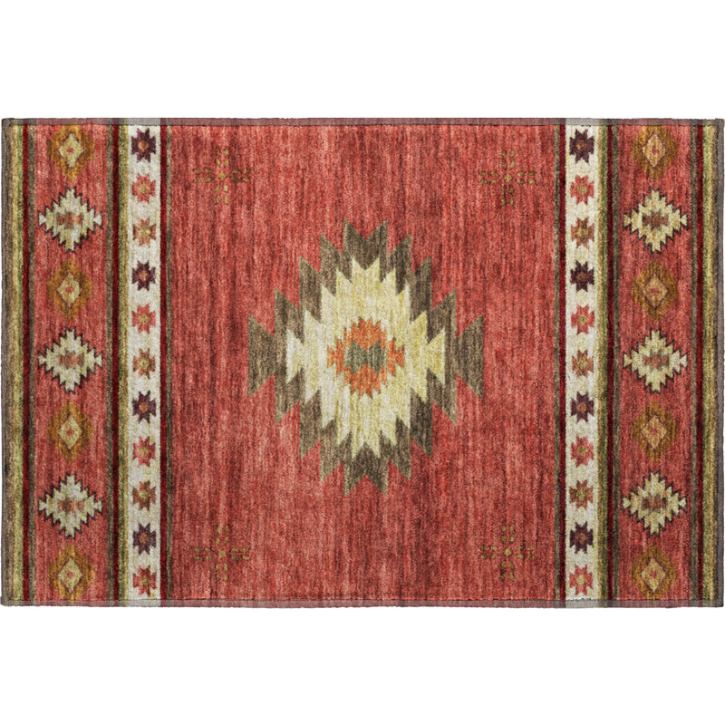 Tapis épice Yamen AMF179 lavable à la machine de qualité supérieure, Rectangle 1 pi 8 po x 2 pi 6 po