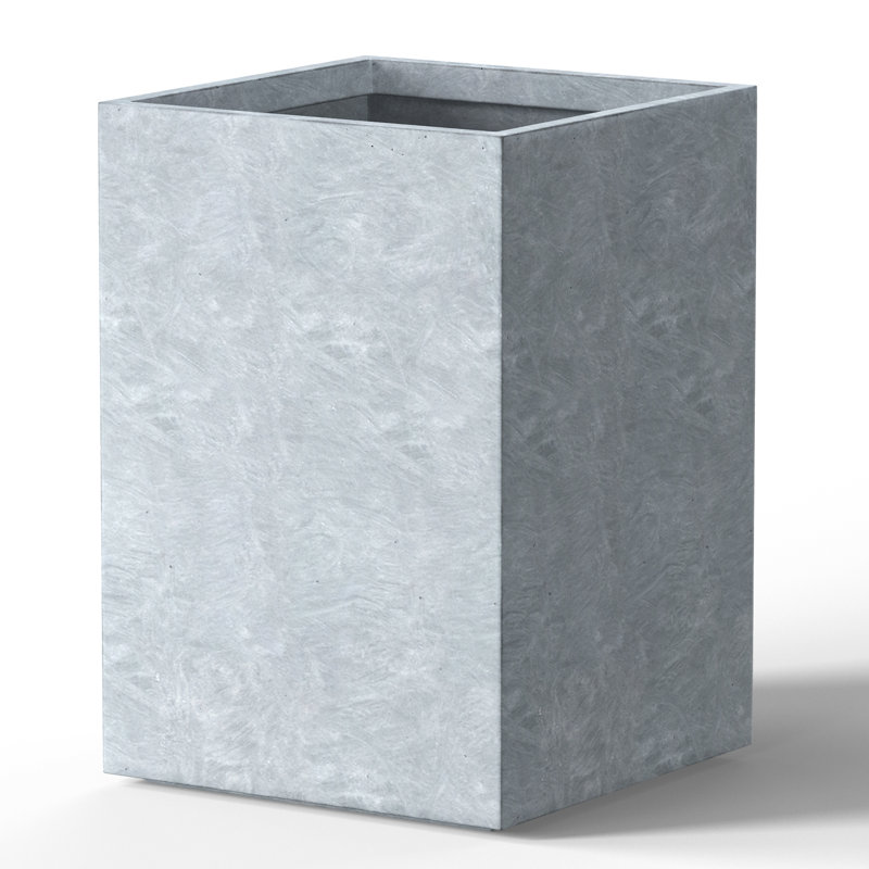 Jabrayah Handmade Planter Box, 19" H x 13.5" W x 13.5" D, Soft Slate