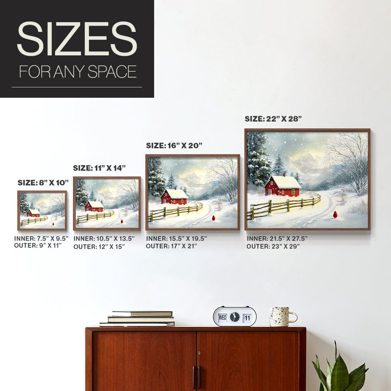 «Chirstmas Art» - DCCLV - Reproduction encadrée - Restickable, H 22 po x l 28 po, Noyer