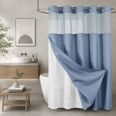 Rideau de douche gaufré avec doublure Moonlight