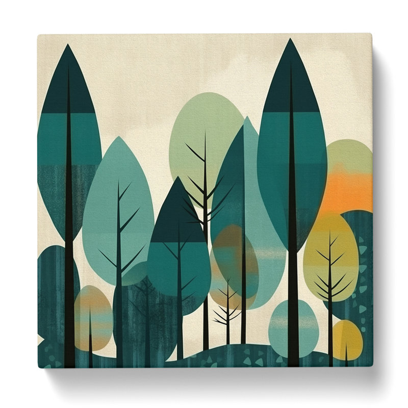 Forest Mid-Century - Wrapped Canvas, 50cm H x 50cm W x 3cm D