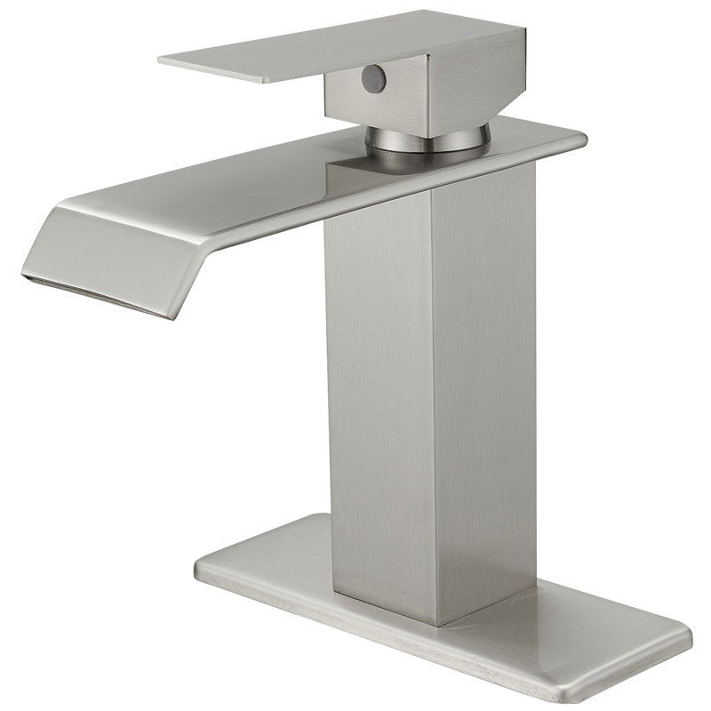 1 robinet de salle de bain monocommande avec bonde, Nickel brossé
