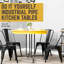 Ensemble de table de cuisine robuste en acier noir
