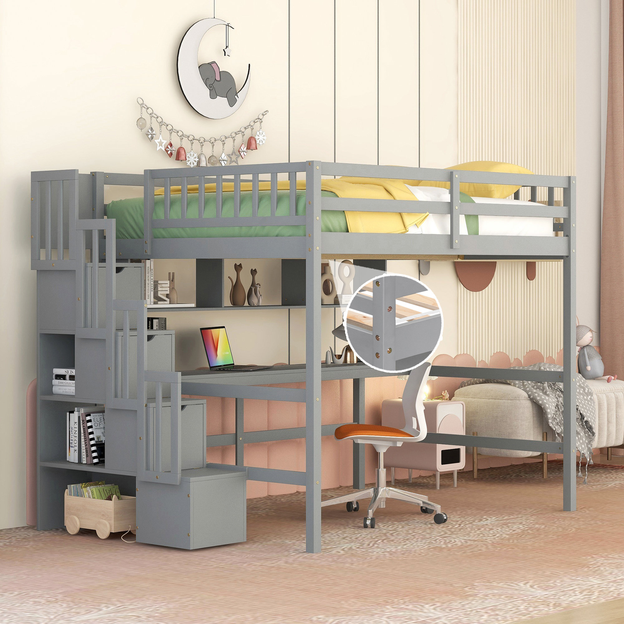 Harriet Bee Jais Kids Full Loft Bed | Wayfair