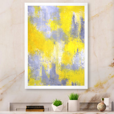 Gris et jaune fusionnant abstrait X - Peinture sur toile