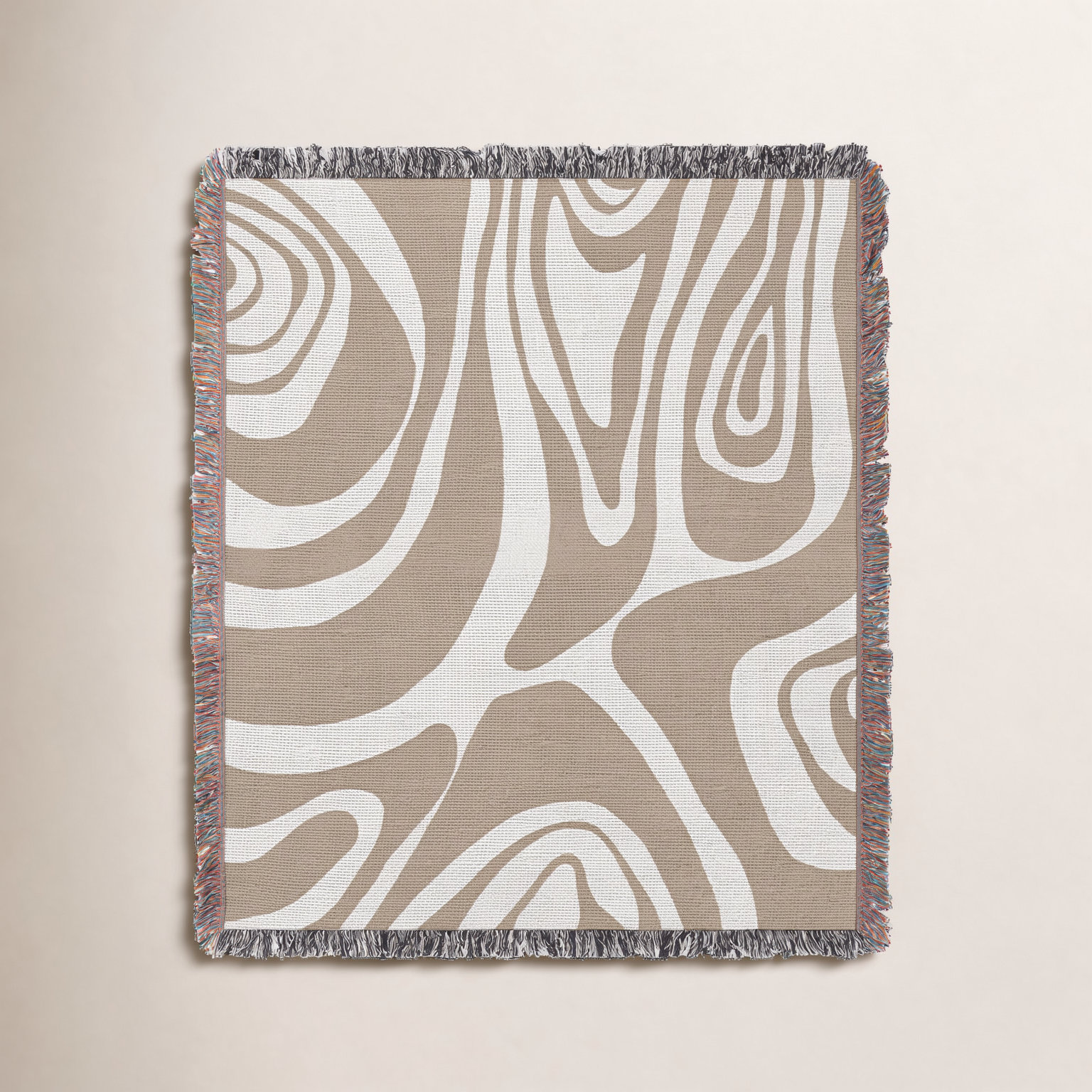 Kayle Cotton Throw Blanket, 60" x 60" – Throw, Beige