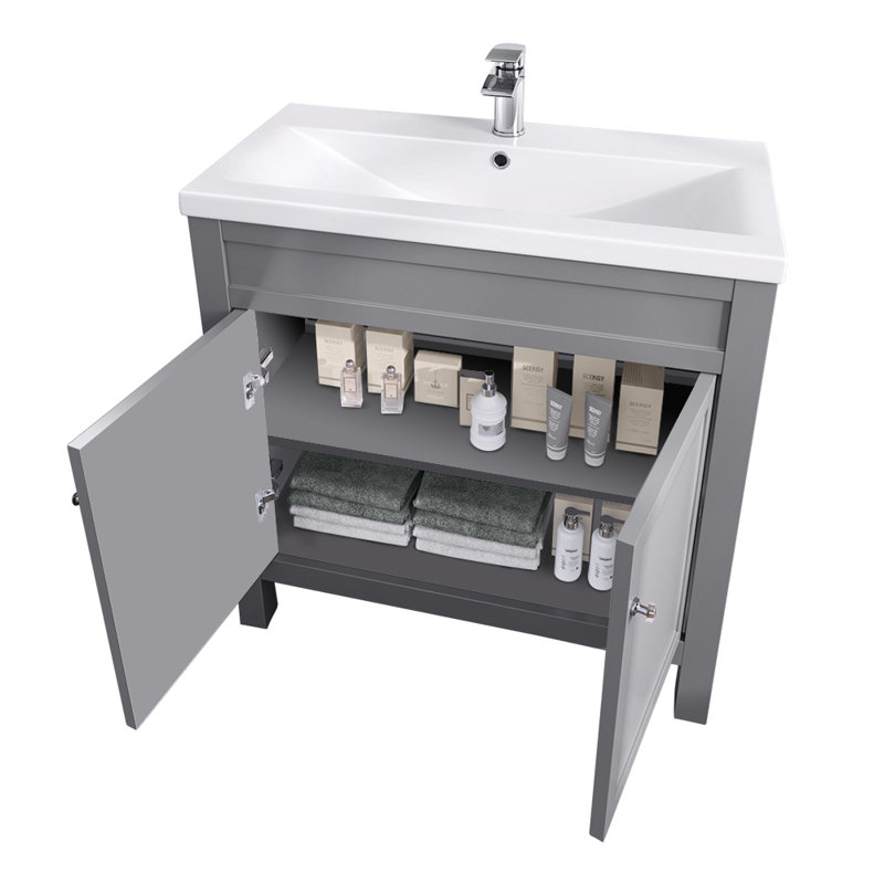 Avarika 816mm Single Bathroom Vanity with Integrated Ceramic Basin