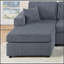 Superbe ensemble modulaire moderne gris foncé en velours côtelé 2 pièces LAF et RAF-310615069
